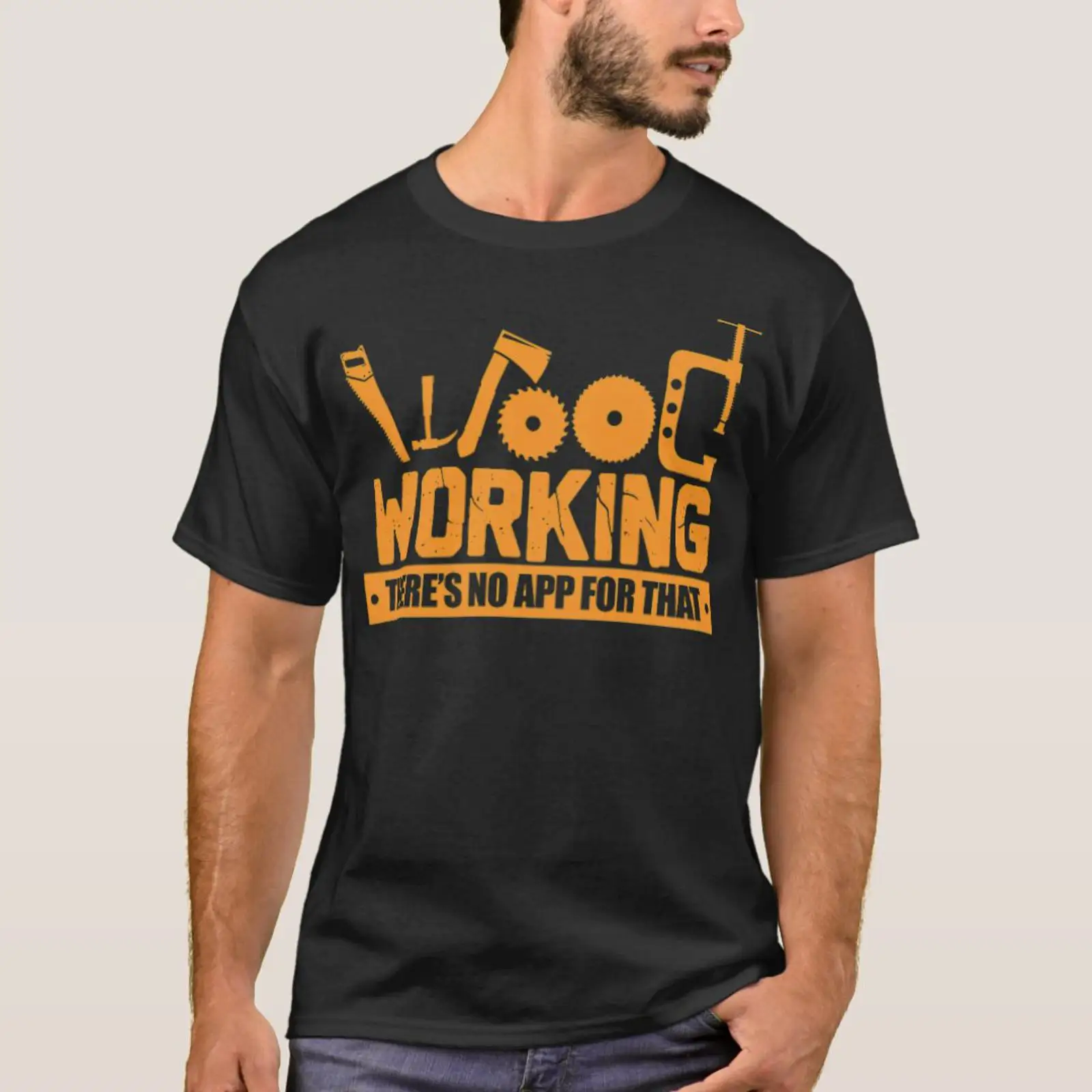 Woodworking Design App Free - Футболка с принтом «Для работы по