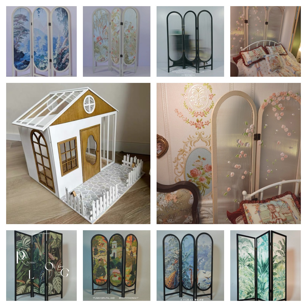 Woodworking Oil Finish - 1/6 миниатюрный кукольный домик, складной экран,